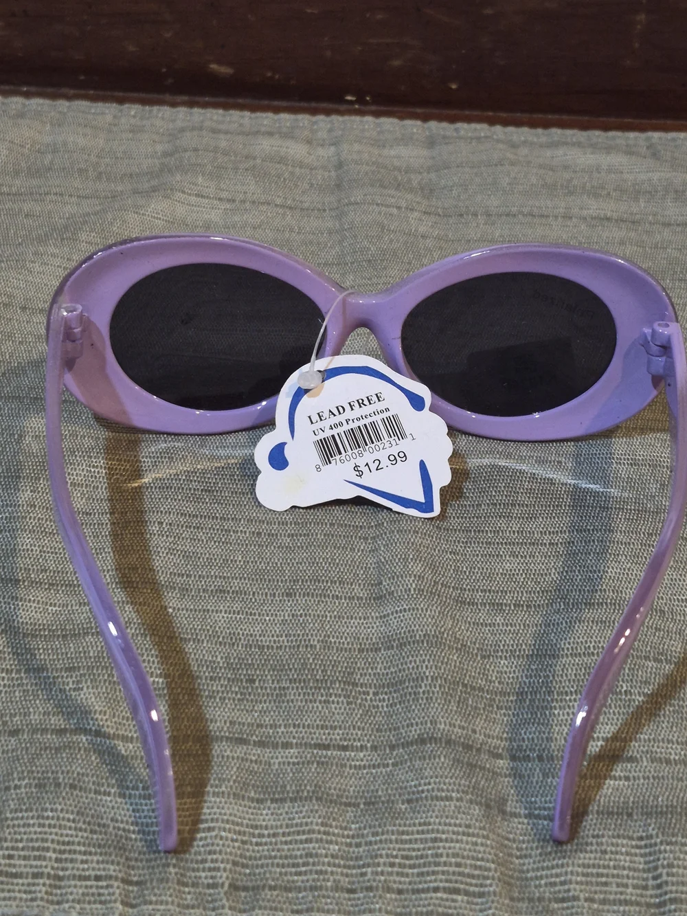 NWT Kids Lavender Rhinestone Oval Sunglasses | Polarized UV400 Bling (3)